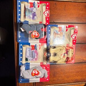 Ty Beanie Babies McDonald's Patriotic Bear Set (3)- Red, White, and Blue